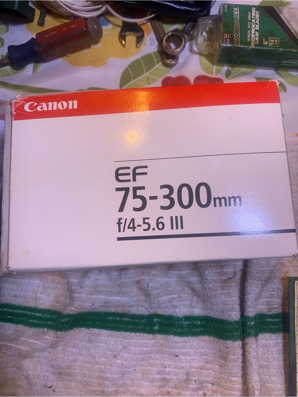 Canon EF 75-300mm f/4-5.6 III Lens Box - White and Red